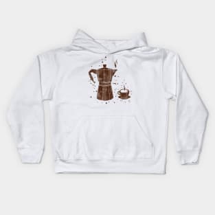 Moka pot, coffee, housewarming gift, dining room, wall hanging, kitchen, italian coffee maker, espresso machine, mocha Kids Hoodie